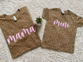 Mini brown leopard 3D puff print t shirt