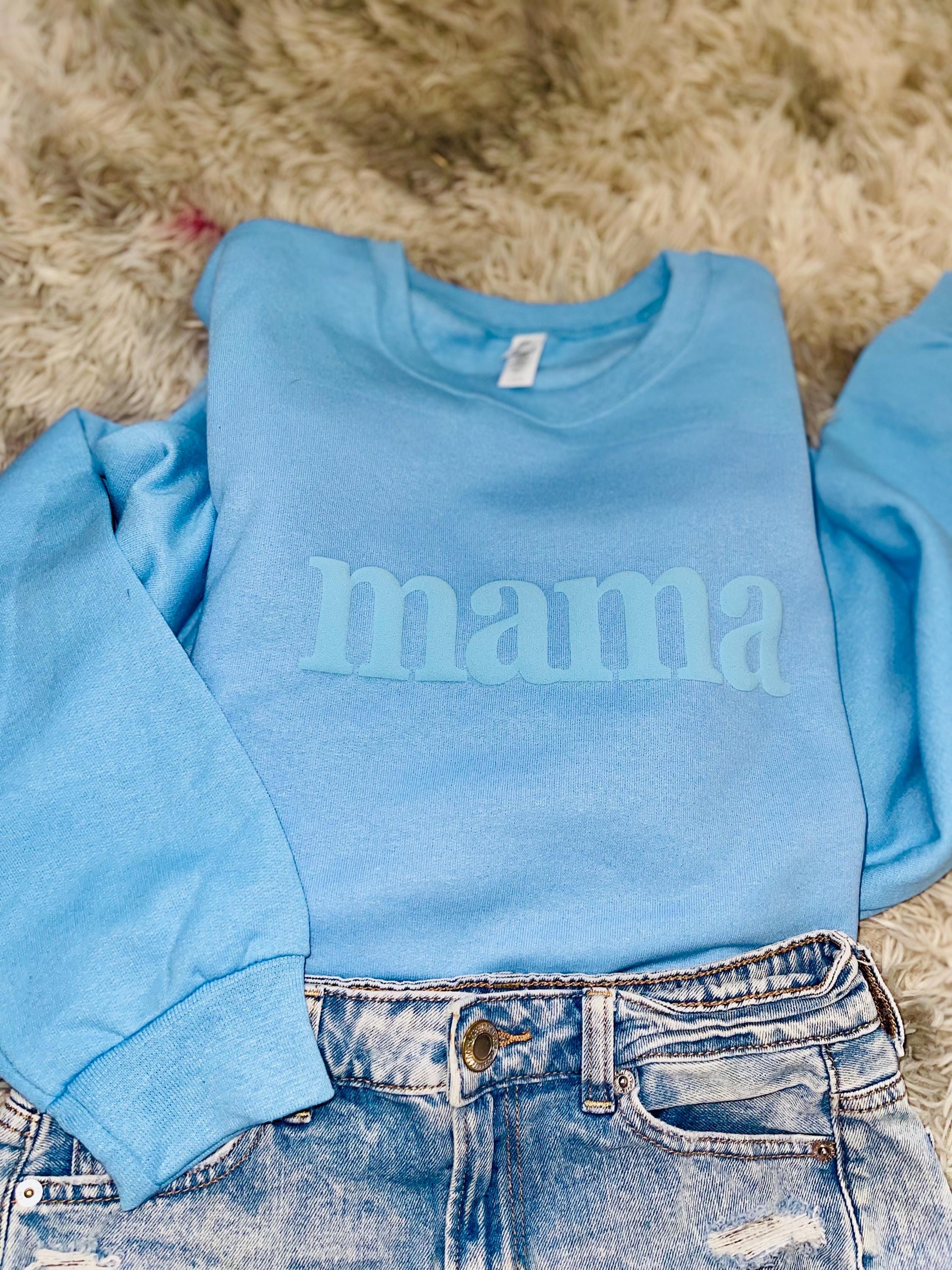 mama puff print crewneck sweatshirt