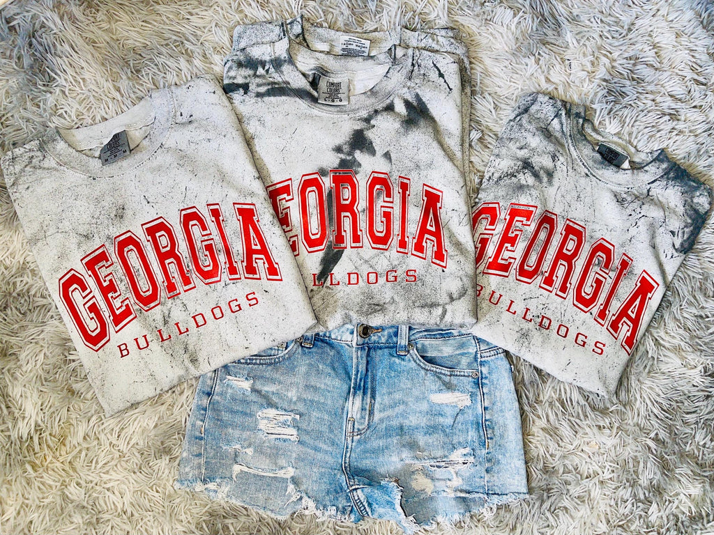 Georgia bulldogs comfort colors color blast graphic tee shirt add your own team name