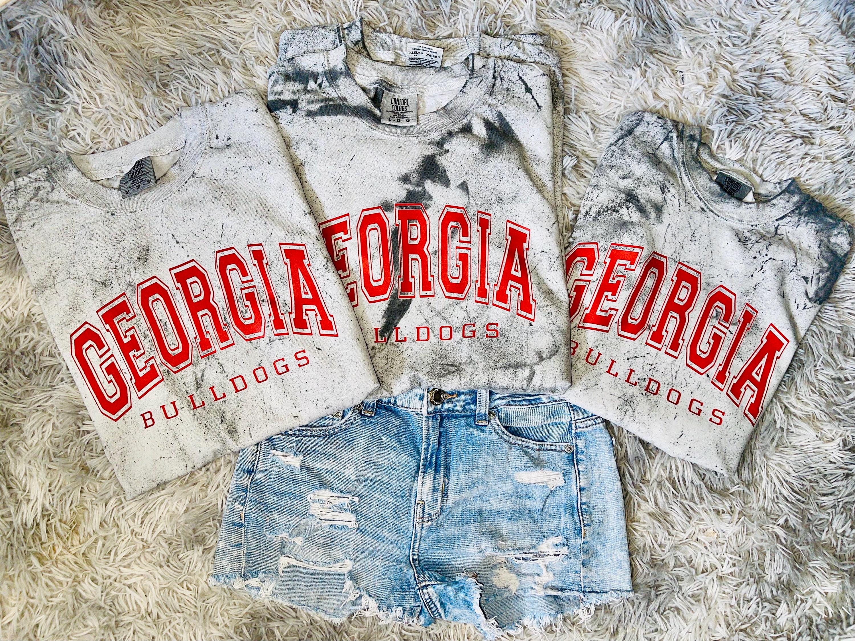 Georgia bulldogs comfort colors color blast graphic tee shirt add your own team name