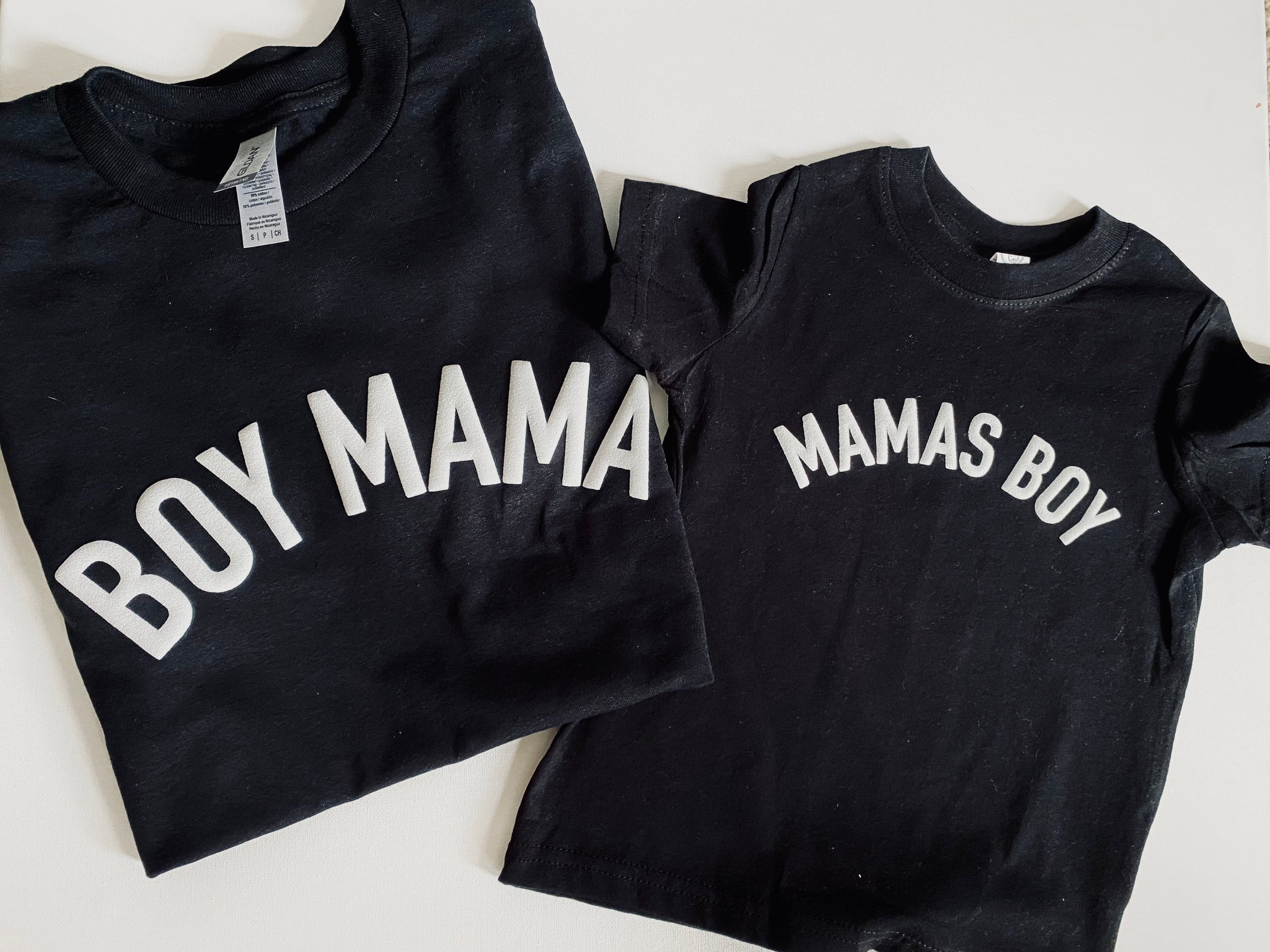 Girl Mama/ Boy Mama puff vinyl T shirt