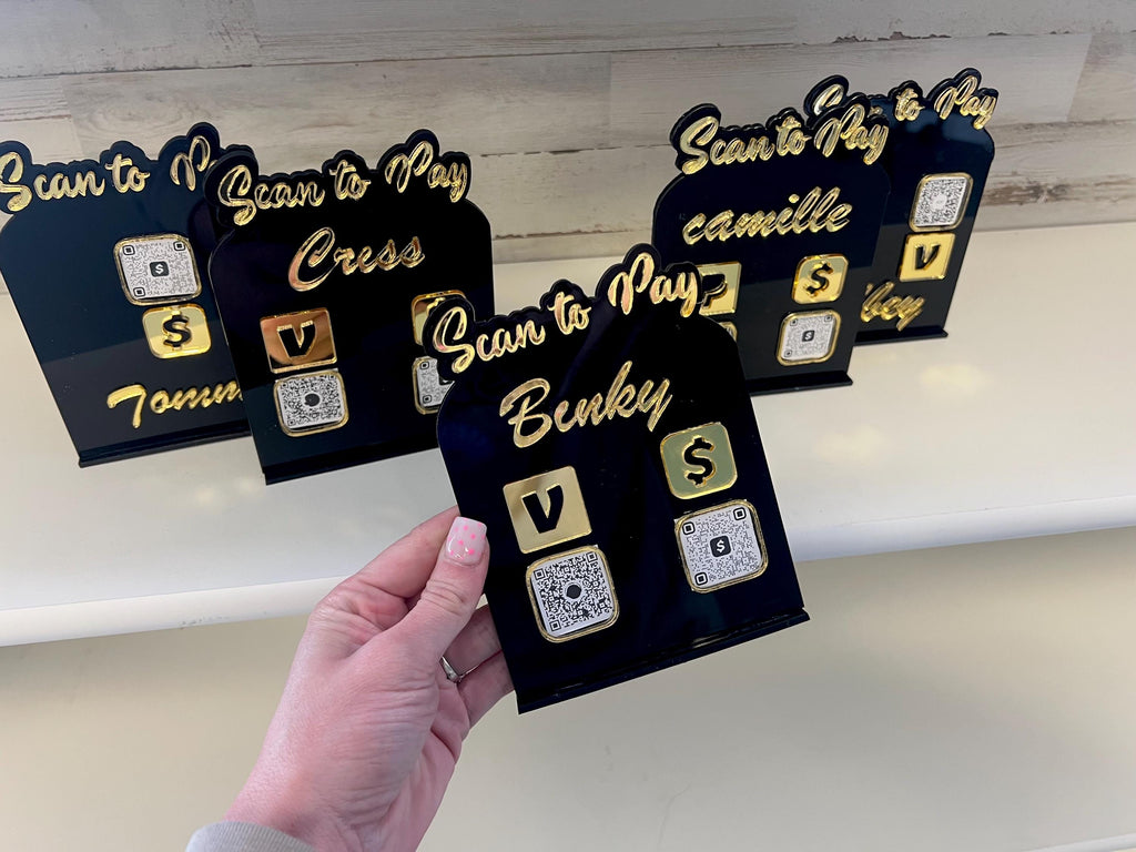 Acrylic scan to pay signs for your business easier shopping for customers