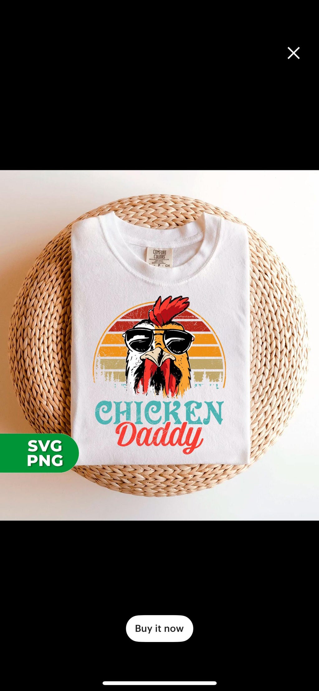 Chicken daddy graphic tee shirt for chicken lovers