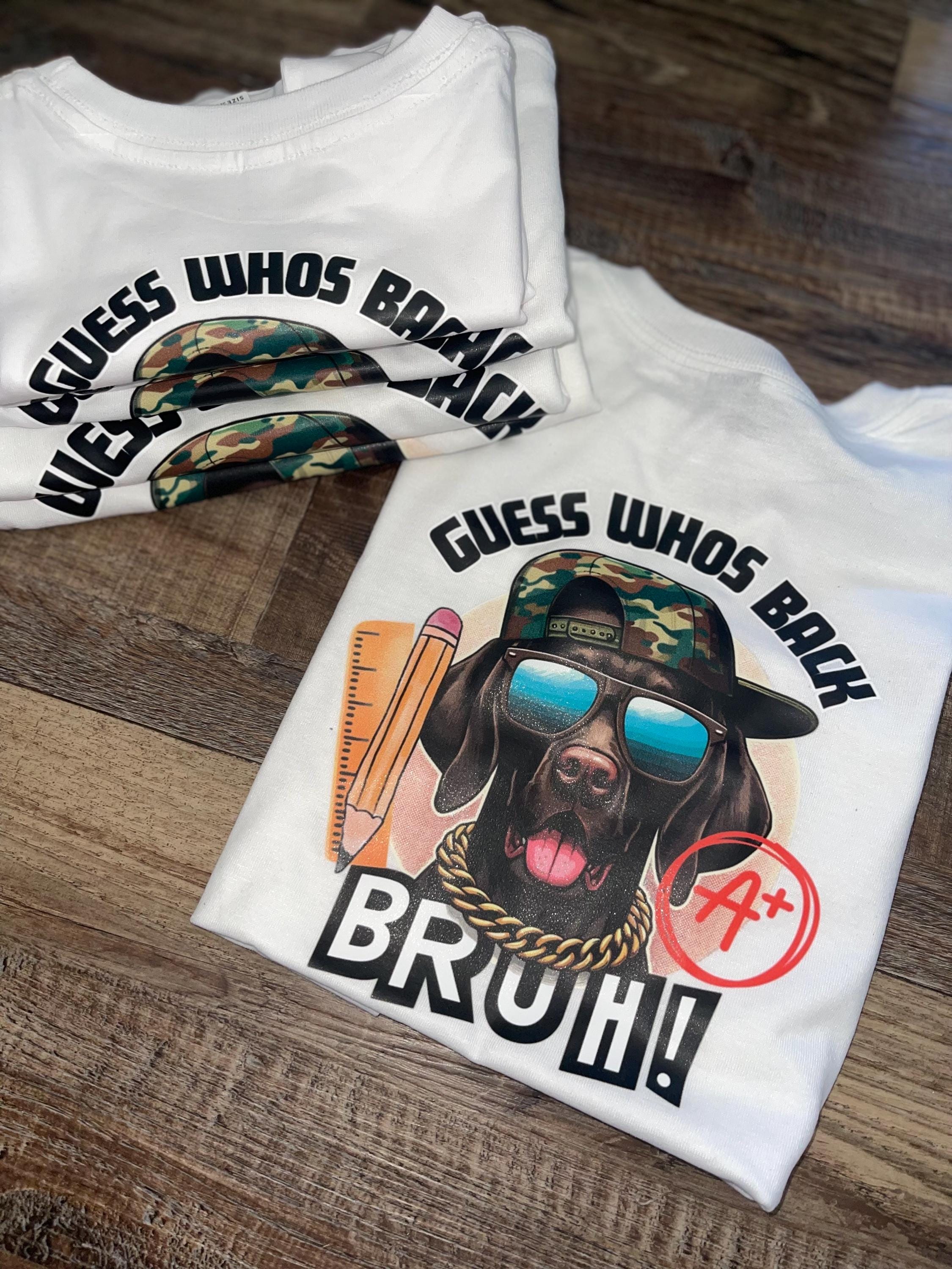 Guess who’s Back to school camo design personalized tee shirt for the boys lab dog tee shirt back to school shirt