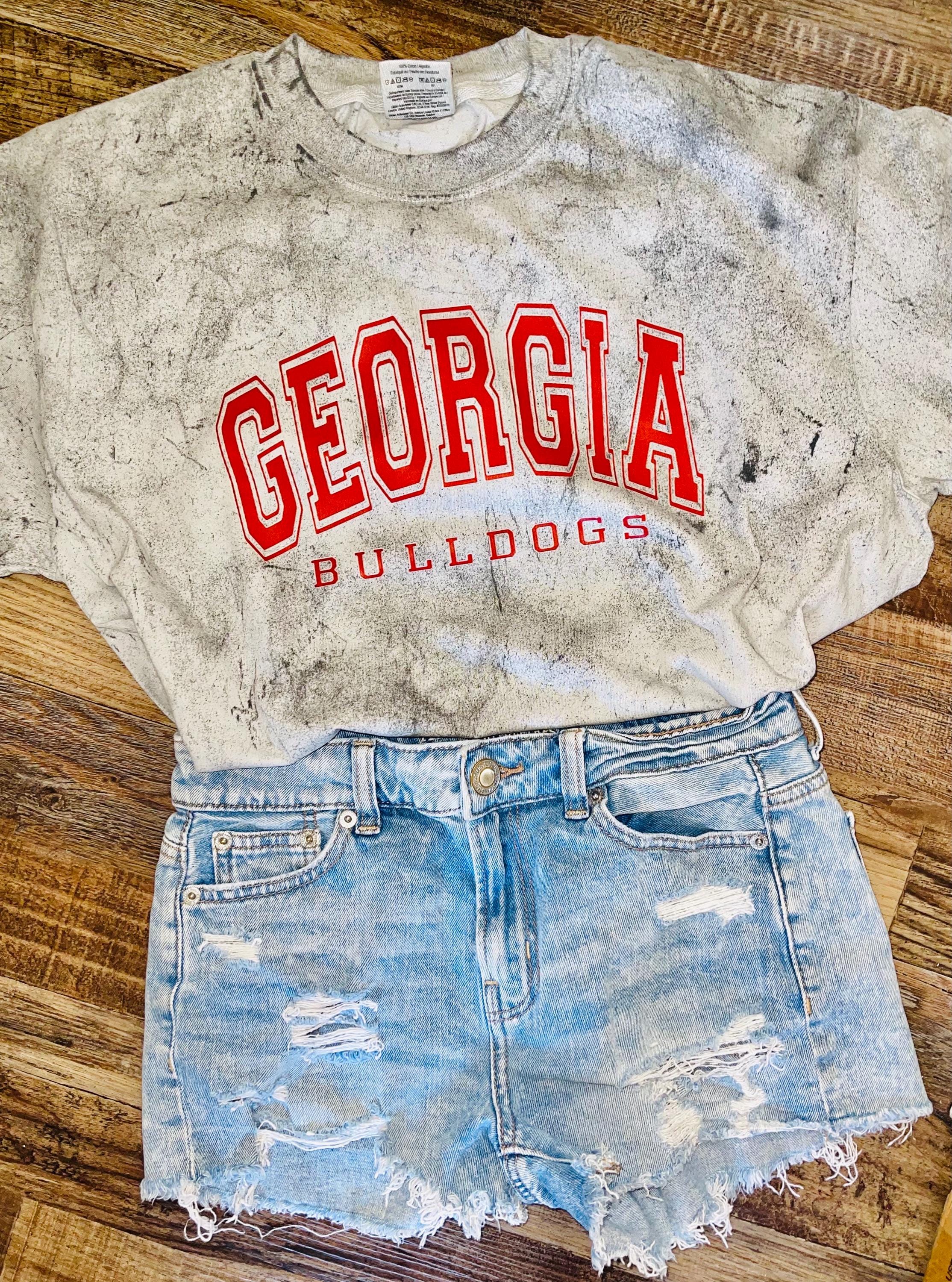 Georgia bulldogs comfort colors color blast graphic tee shirt add your own team name