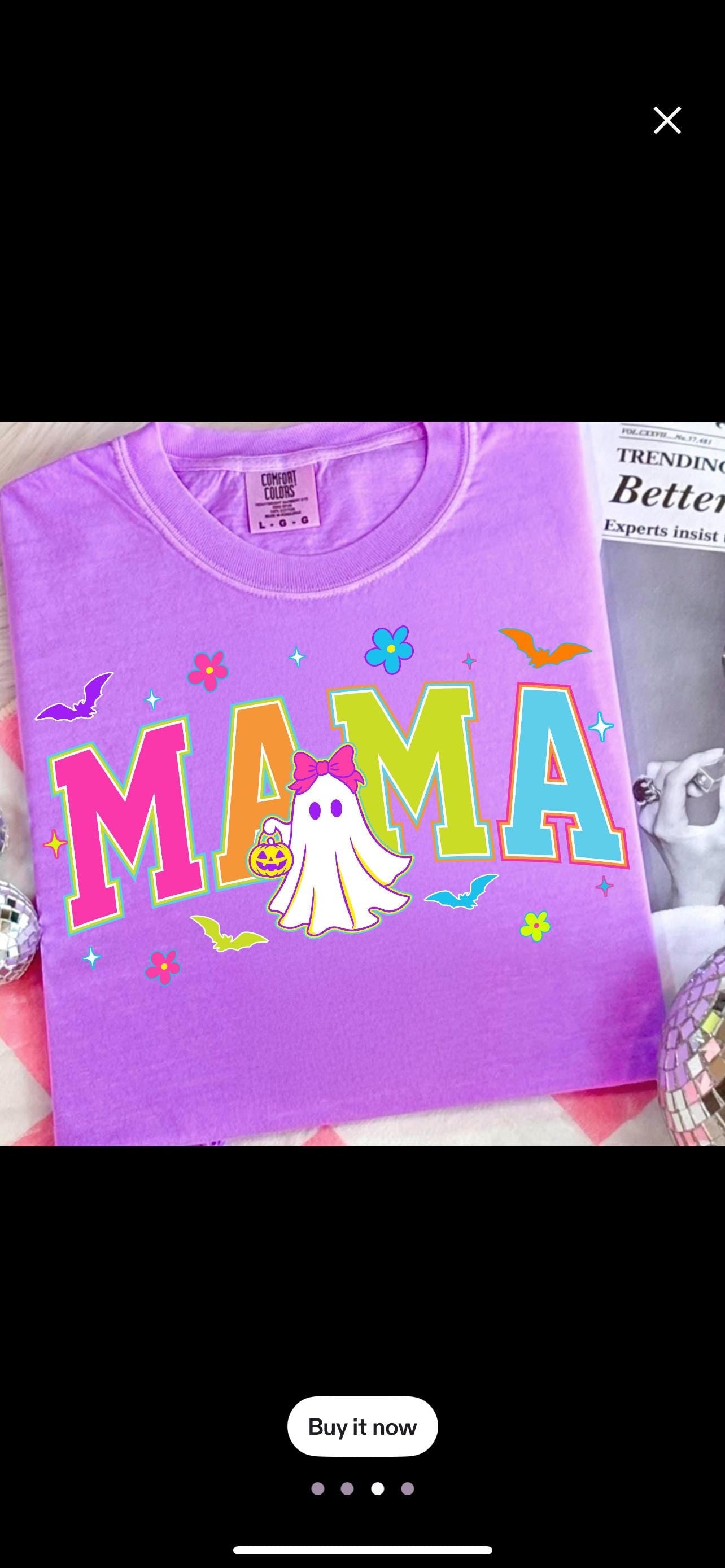 Spooky neon ghost  mama  graphic crewneck sweatshirt or tee for Halloween/ fall season trendy preppy flashy cute graphic