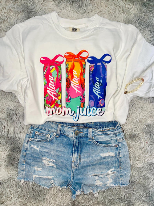 Alani mom juice graphic tee shirt! Mom juice tee comfort colors unisex tee shirt