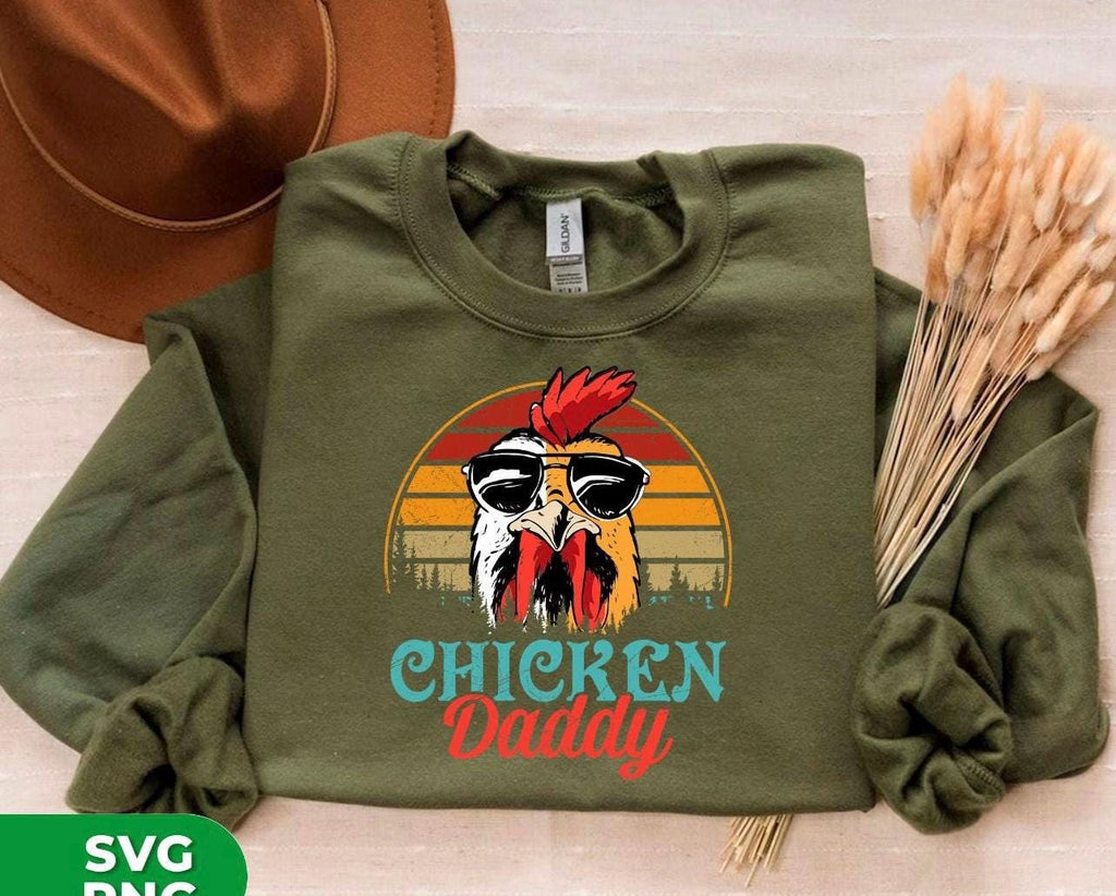 Chicken daddy graphic tee shirt for chicken lovers
