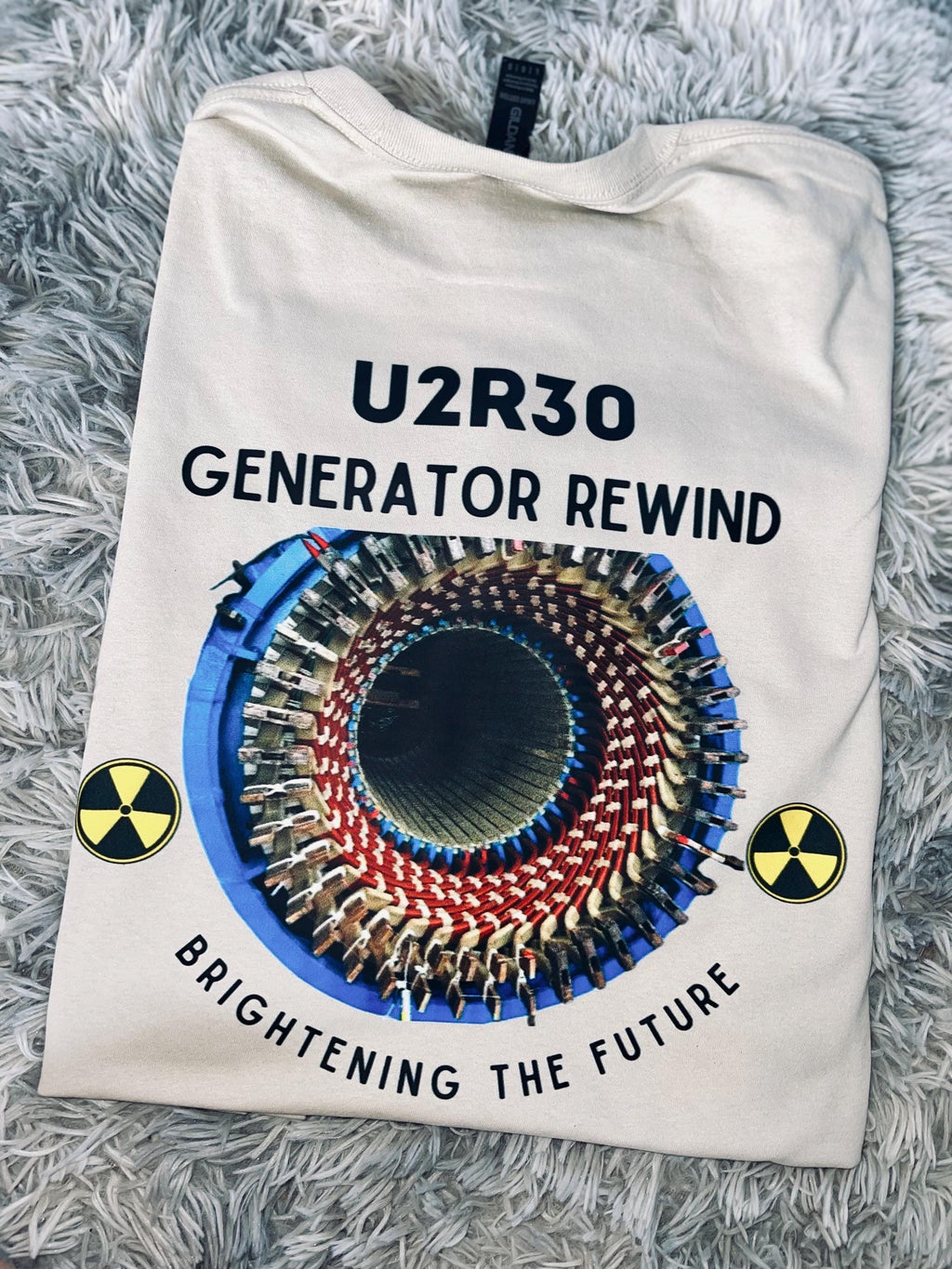 Nuclear plant company tee generator rewind personalized company name tee shirt with pocket
