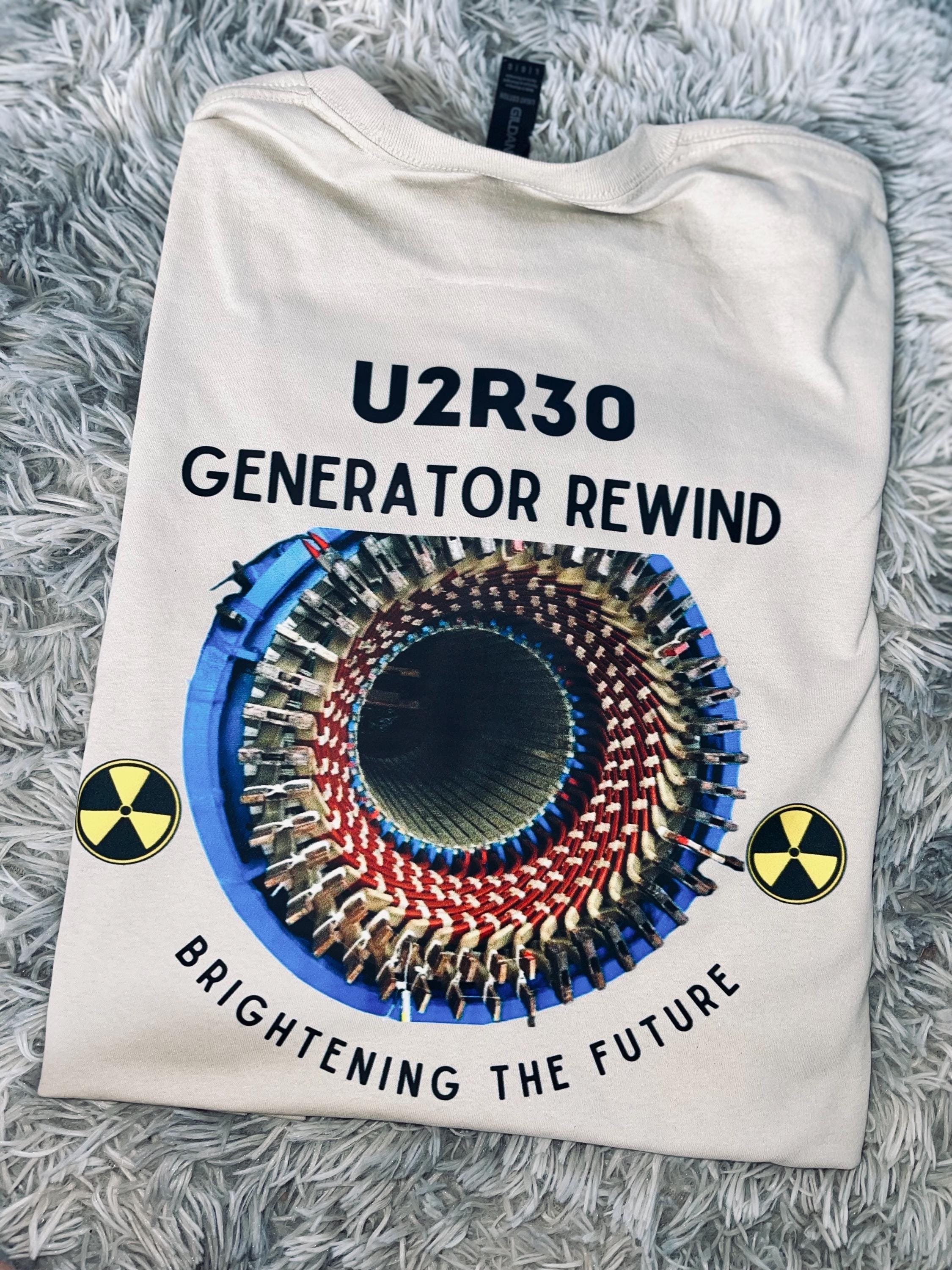 Nuclear plant company tee generator rewind personalized company name tee shirt with pocket