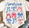 4th of July tee shirt bow trendy preppy comfort color tee for the fourth