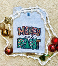 Merry and bright graphic Christmas t shirt