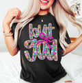 But God graphic tee shirt floral font Christian preppy tee shirt spring tee