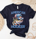 American hooker shirt Fourth of July Memorial Day tee shirt American flag fishing tee shirt