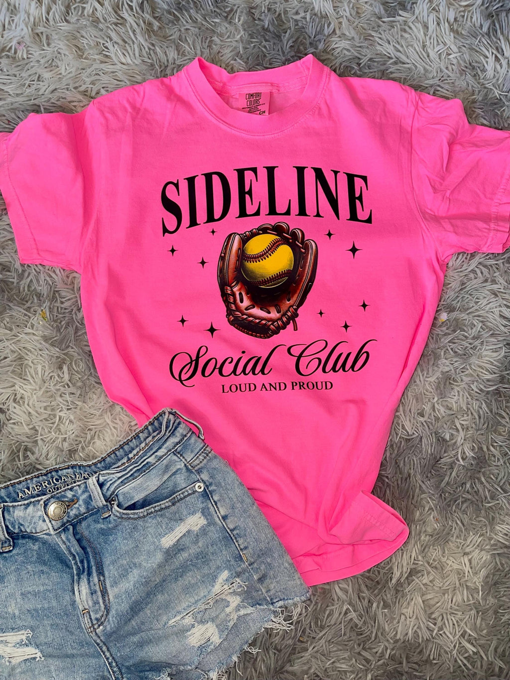 Sideline social club Graphic tee shirt softball or baseball moms tee shirt