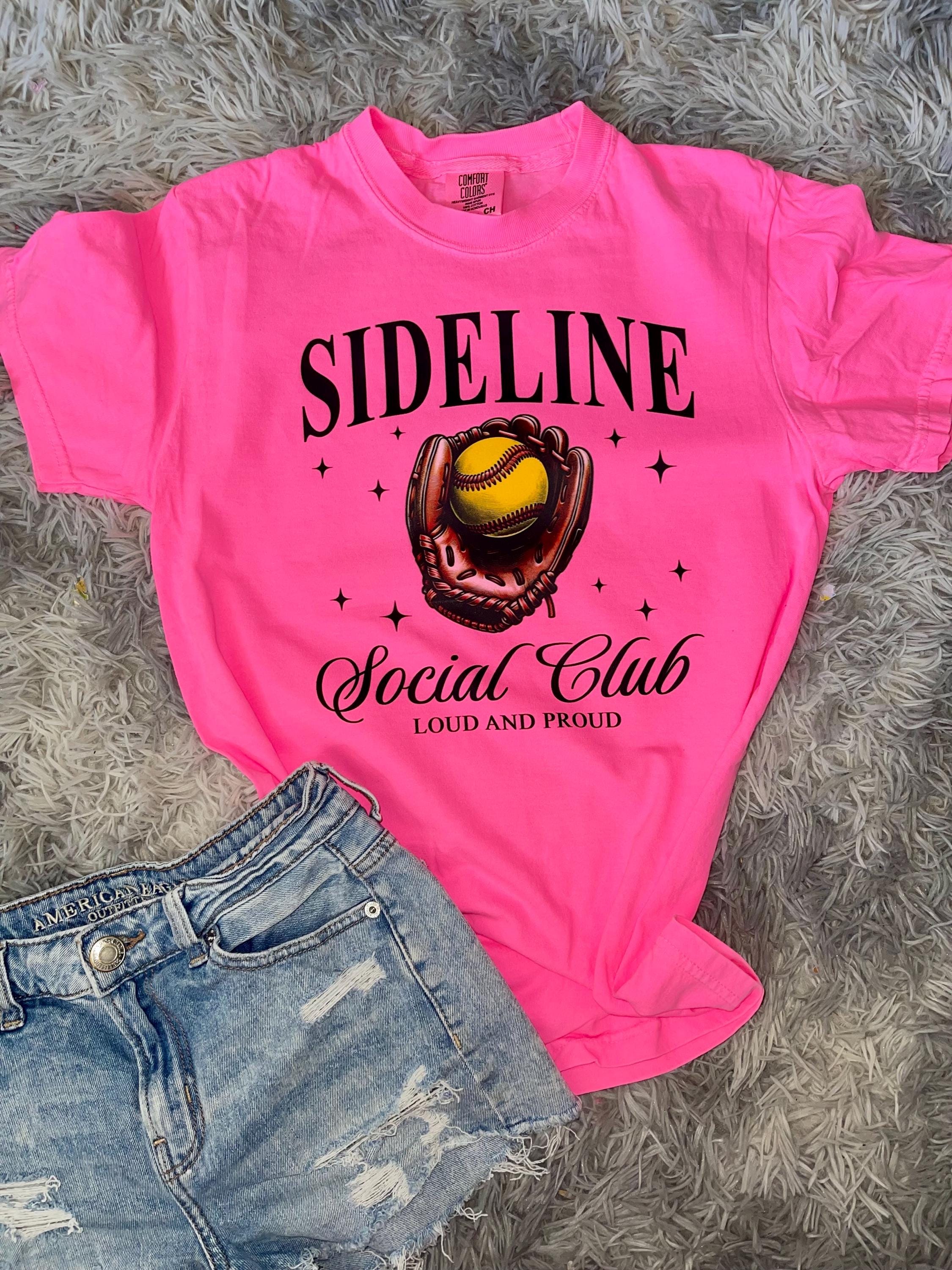 Sideline social club Graphic tee shirt softball or baseball moms tee shirt