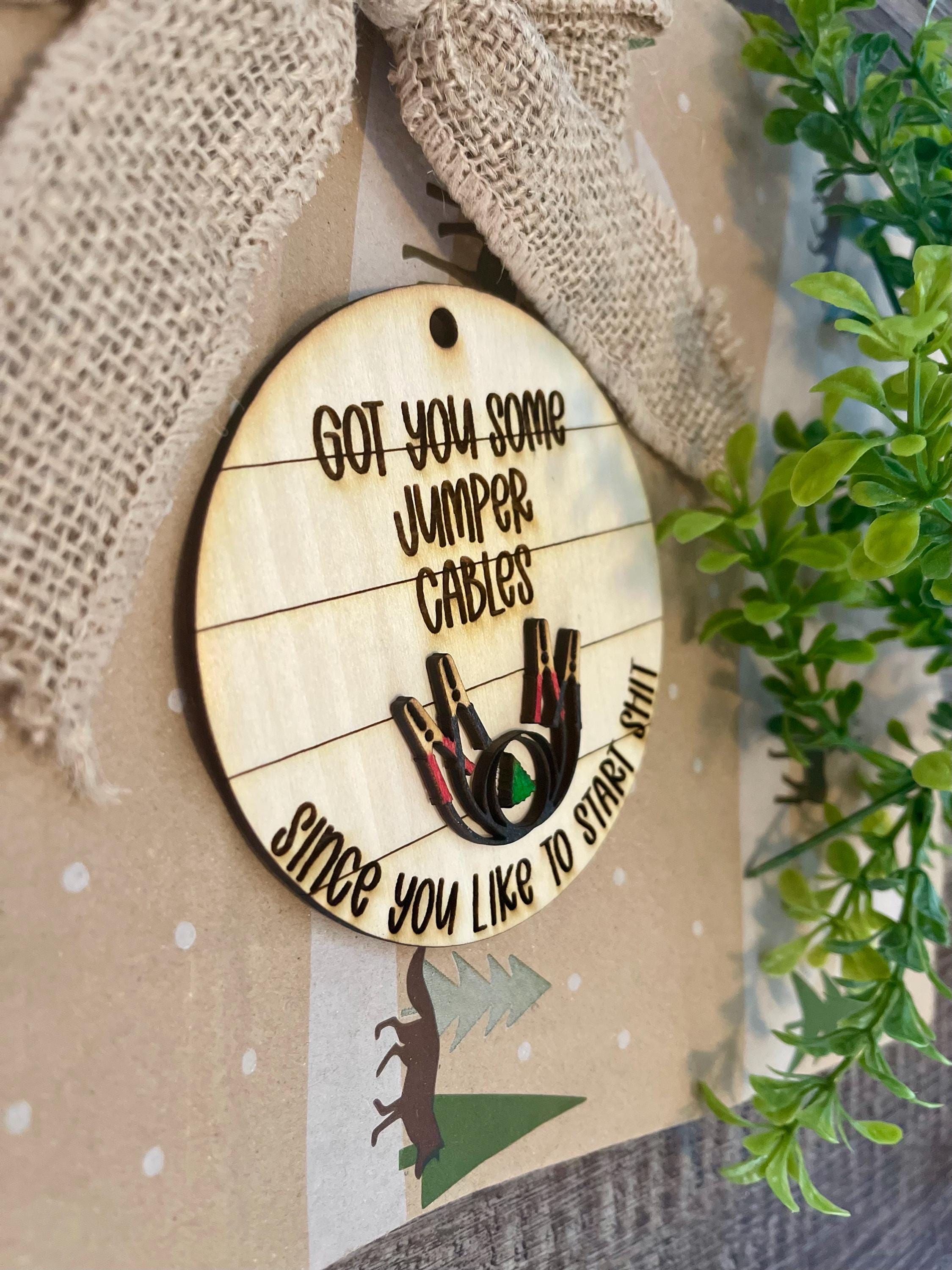 Funny gag Christmas ornament cheap affordable gag gift for Christmas jumper cable ornament start shit funny gift for your Christmas tree