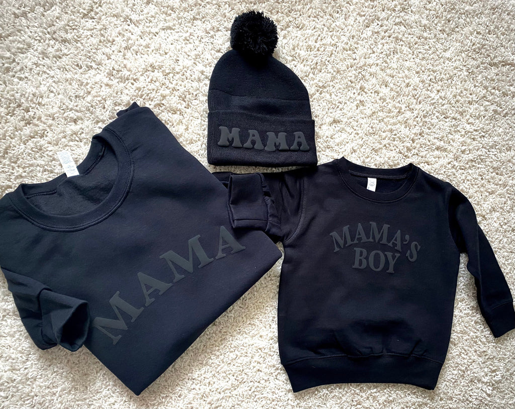 Personalized puff vinyl crewneck