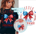 Little miss fire cracker tee shirt Fourth of July tee for youth and toddlers