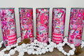 Pretty pink retro collage tumbler