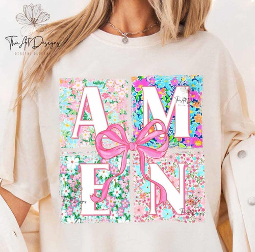amen tee shirt floral font Christian preppy tee shirt spring tee trendy Christian tee shirt/ sweatshirt