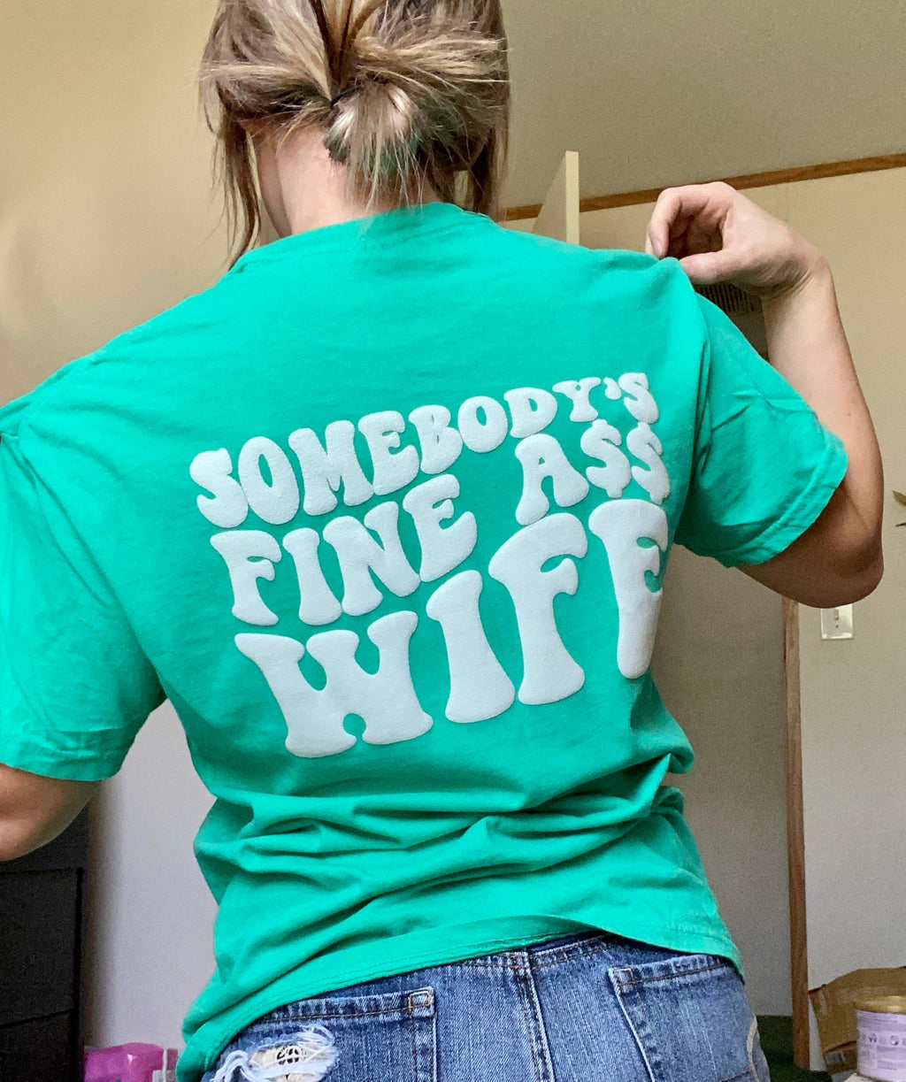 Somebody’s fine ass wife graphic pocket t shirt