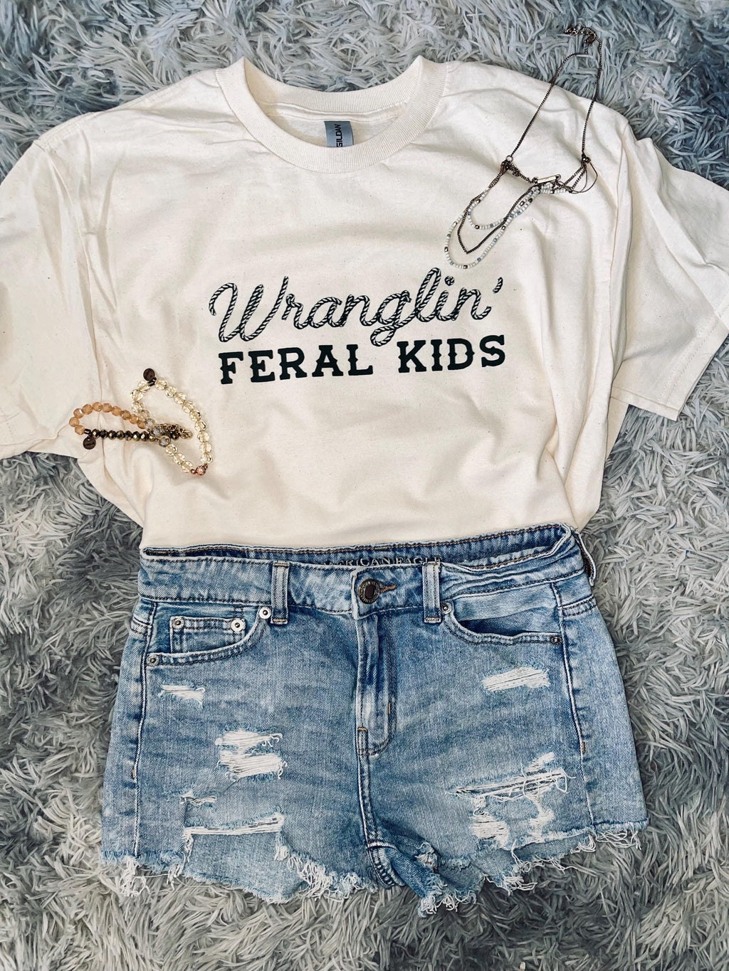 Wrangling feral kids tee shirt
