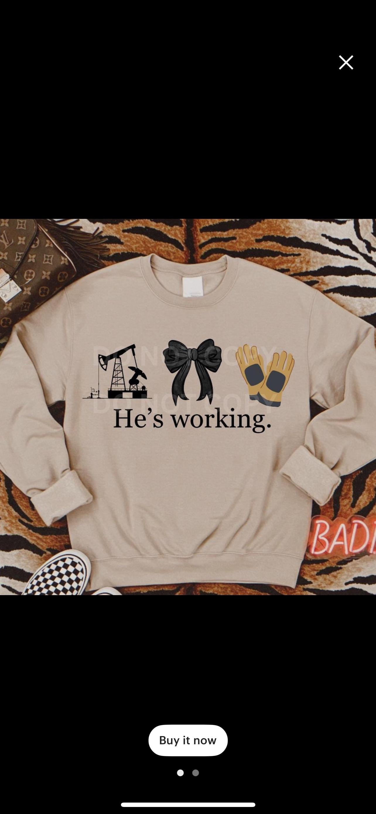 wives graphic tee shirt he’s working  profession tee shirt add your profession in the box
