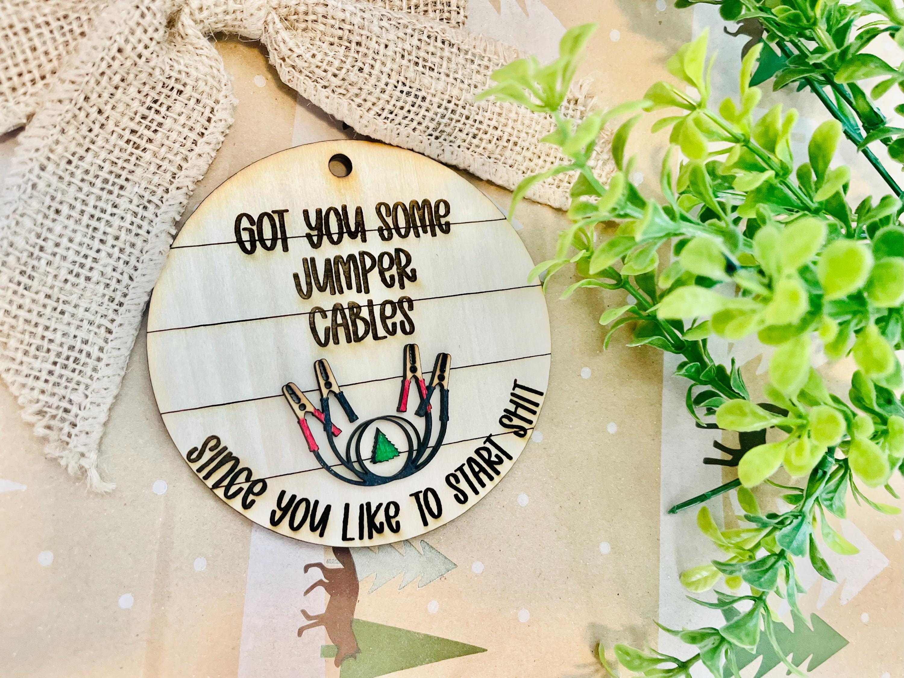 Funny gag Christmas ornament cheap affordable gag gift for Christmas jumper cable ornament start shit funny gift for your Christmas tree