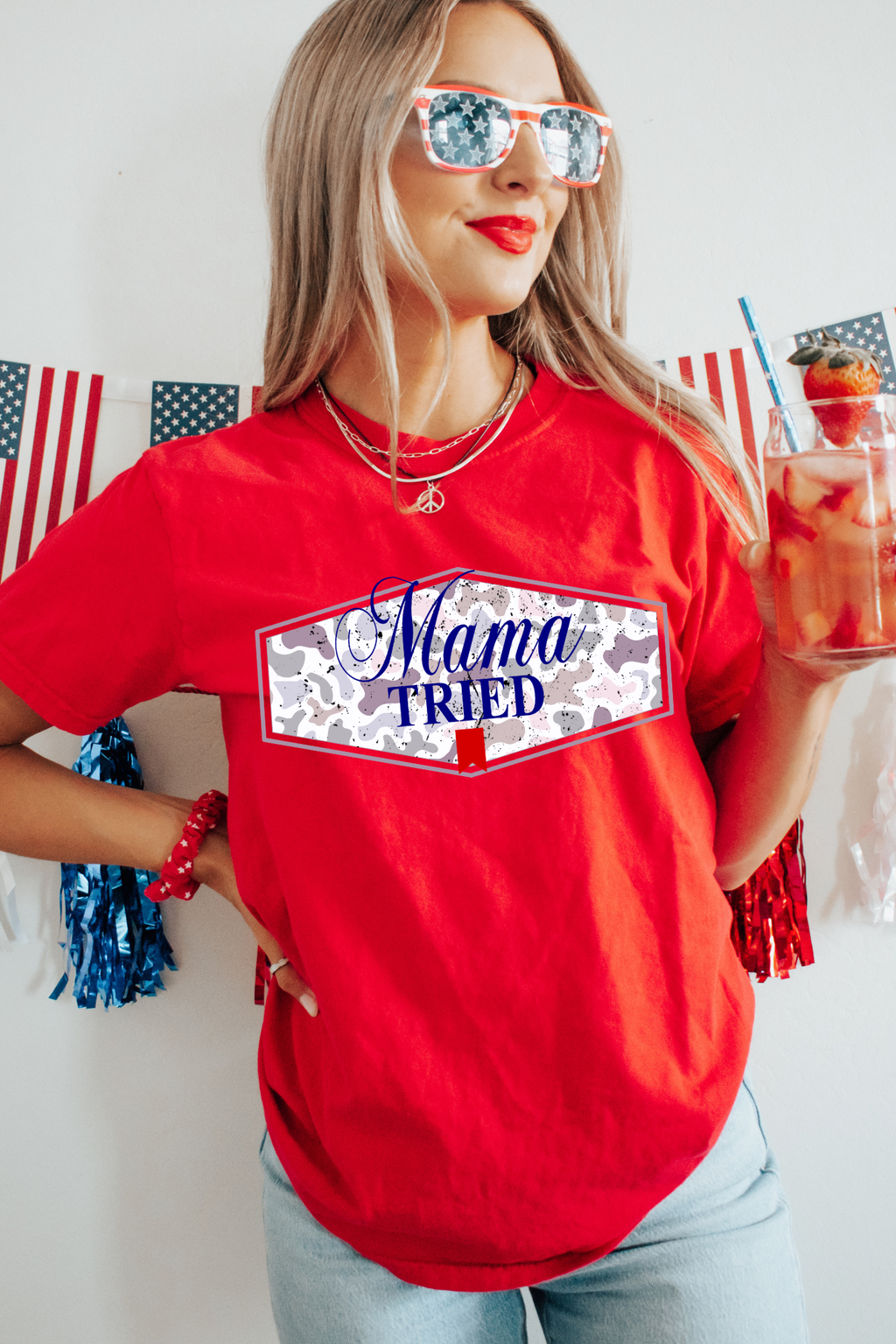 Mama tried ultra camo comfort color tee