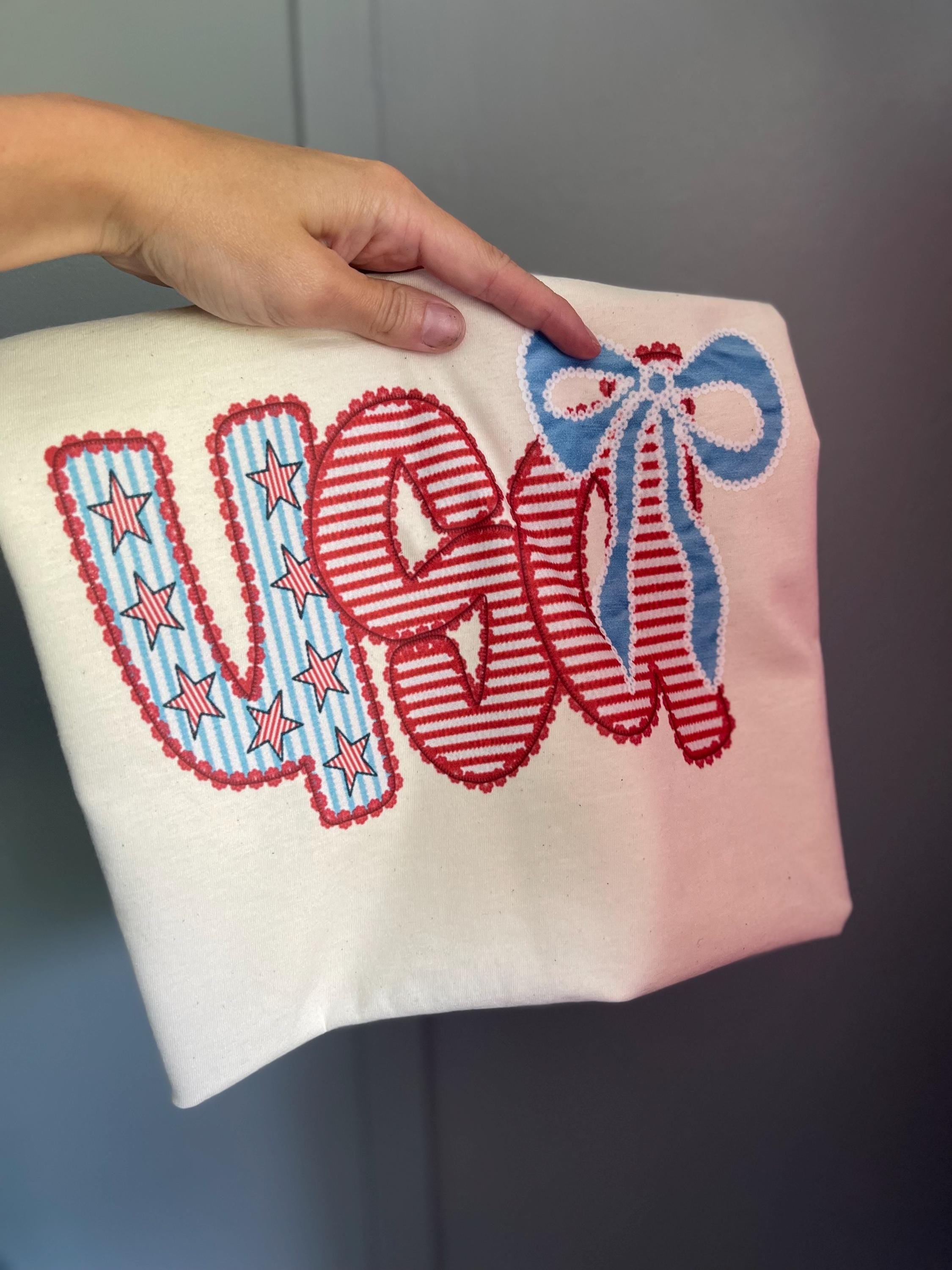 Trendy USA TEE for Fourth of July patriotic cute tee shirt