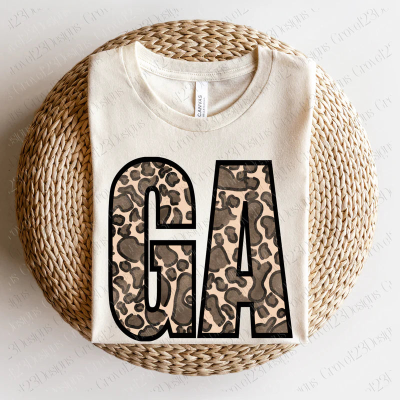 personalized state tee shirts leopard print