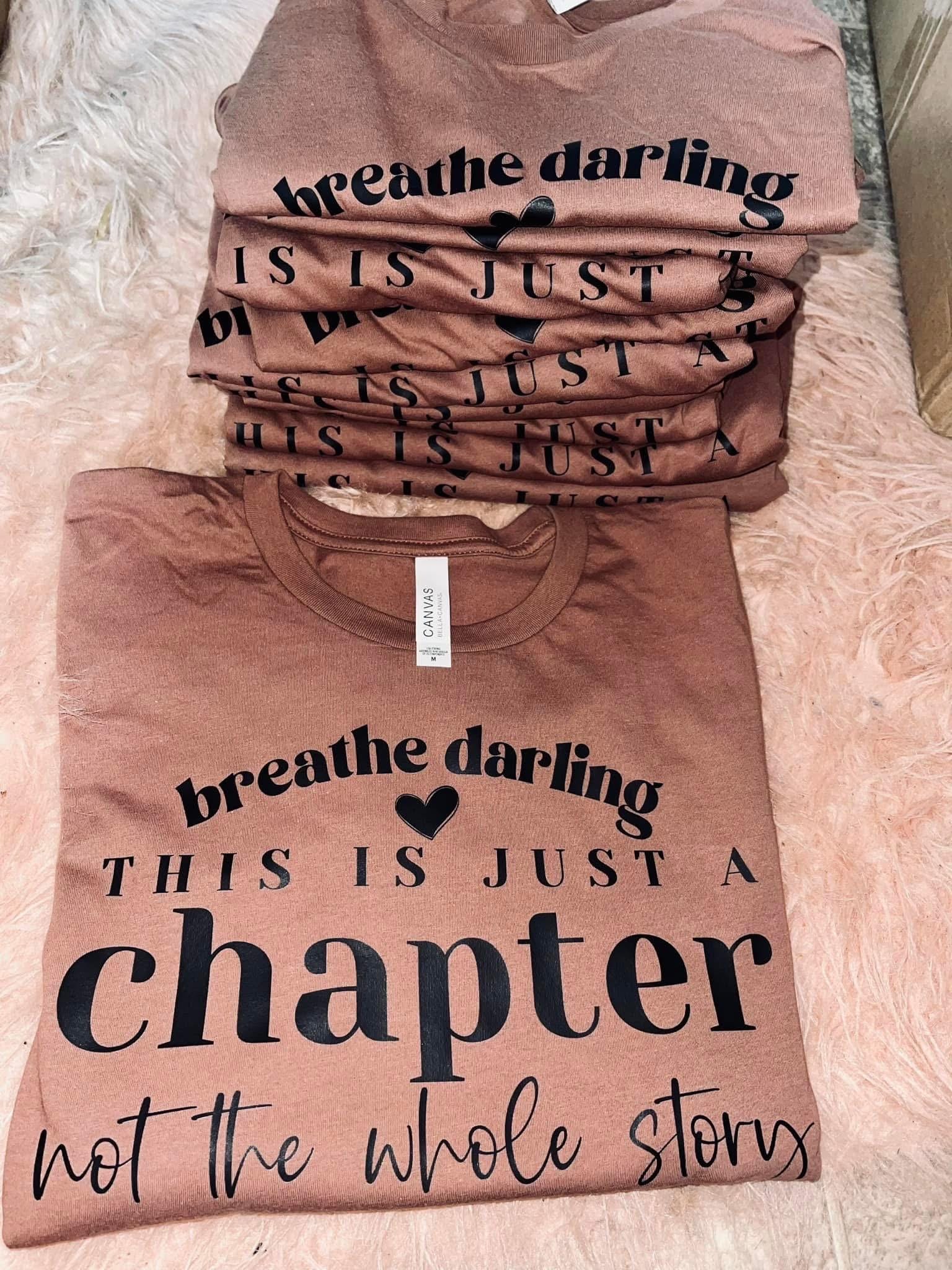 Breathe darling this is just a chapter not the whole story graphic tee shirt