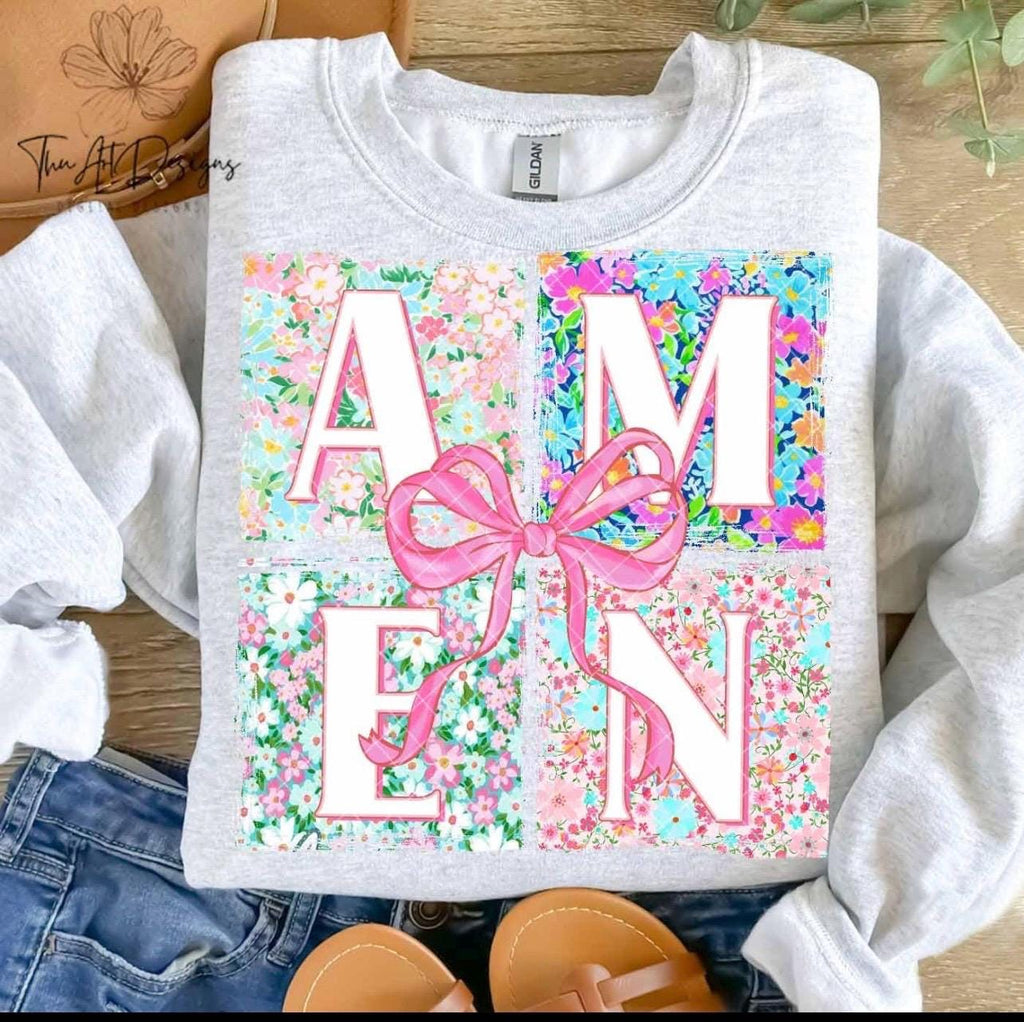 amen tee shirt floral font Christian preppy tee shirt spring tee trendy Christian tee shirt/ sweatshirt