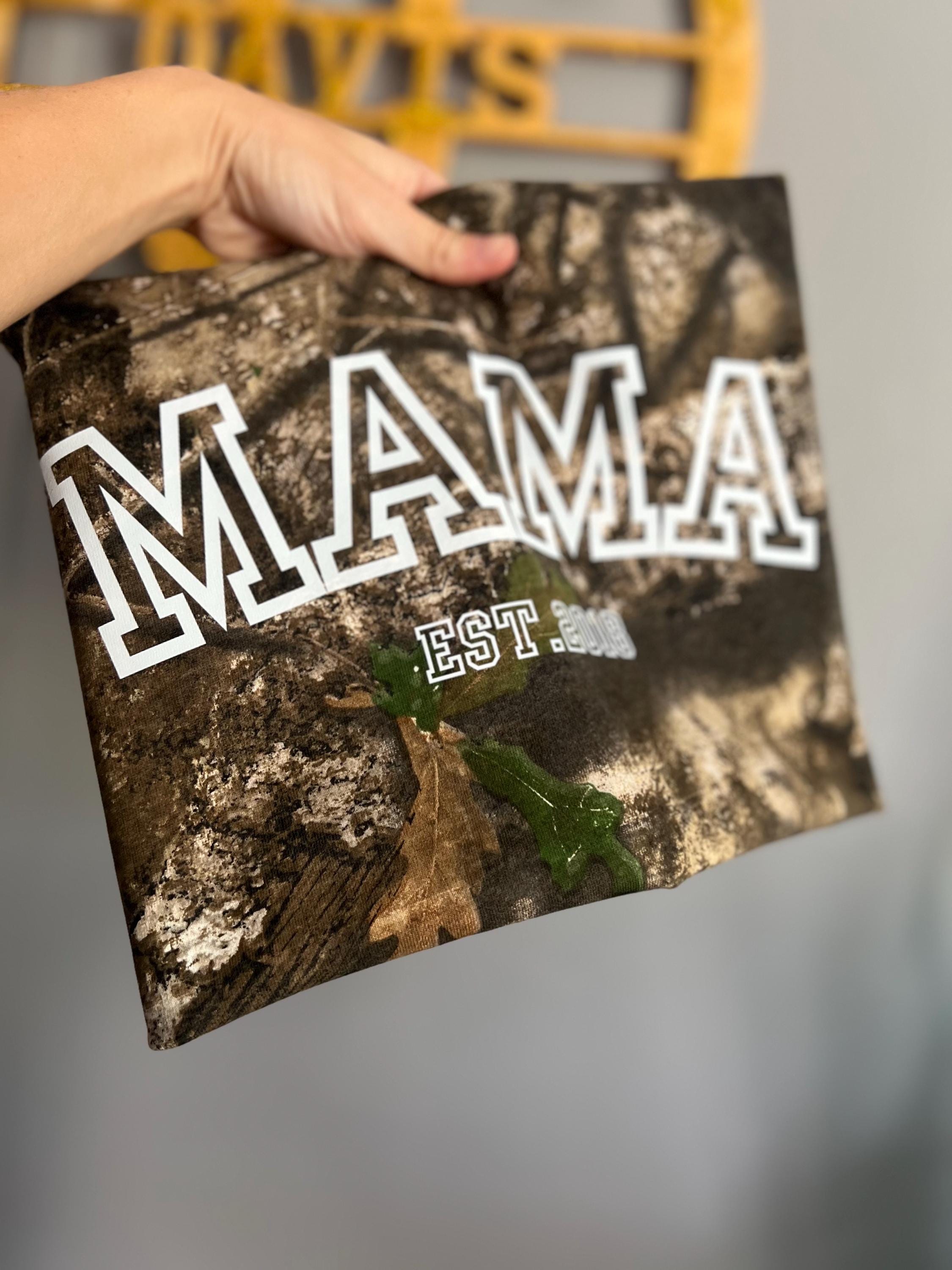 CAMO mama tee shirt with est date