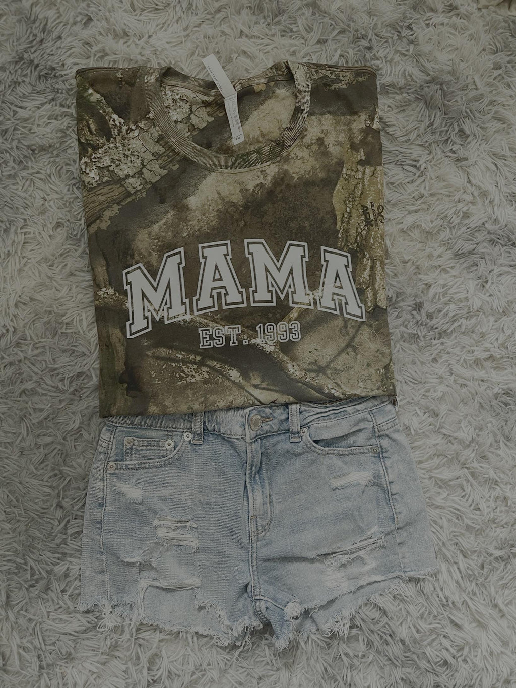 CAMO mama tee shirt with est date