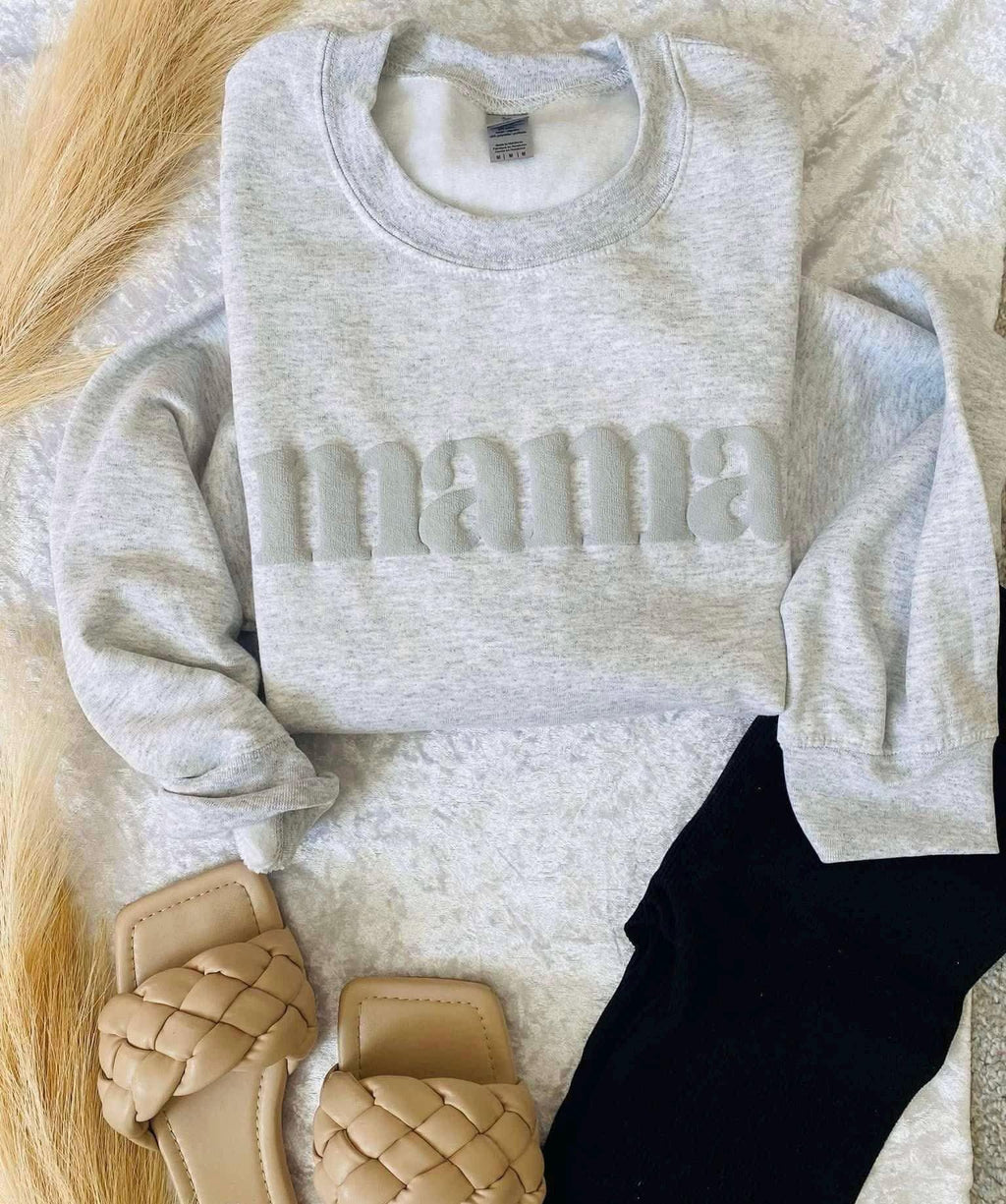 mama puff print crewneck sweatshirt