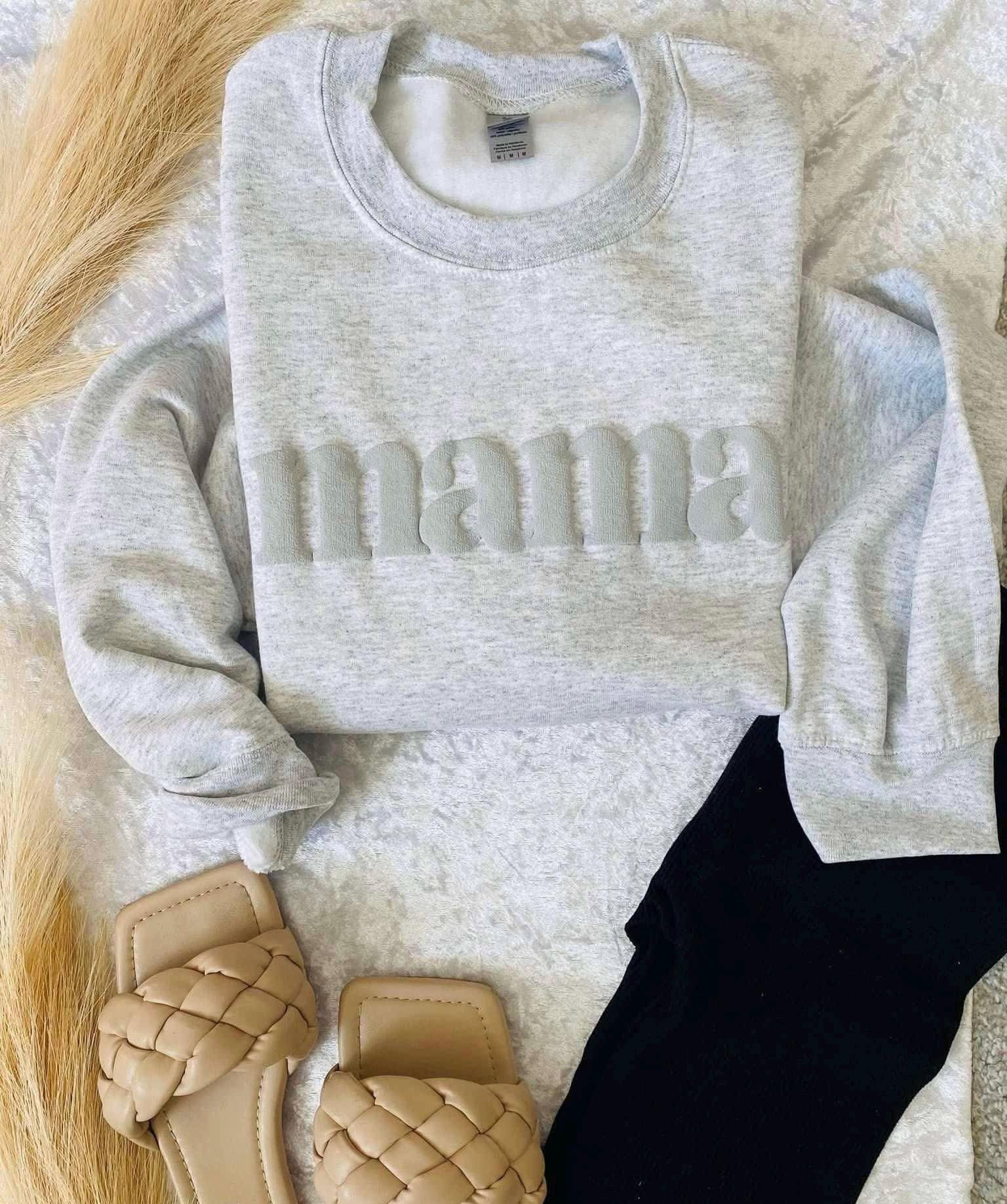 mama puff print crewneck sweatshirt