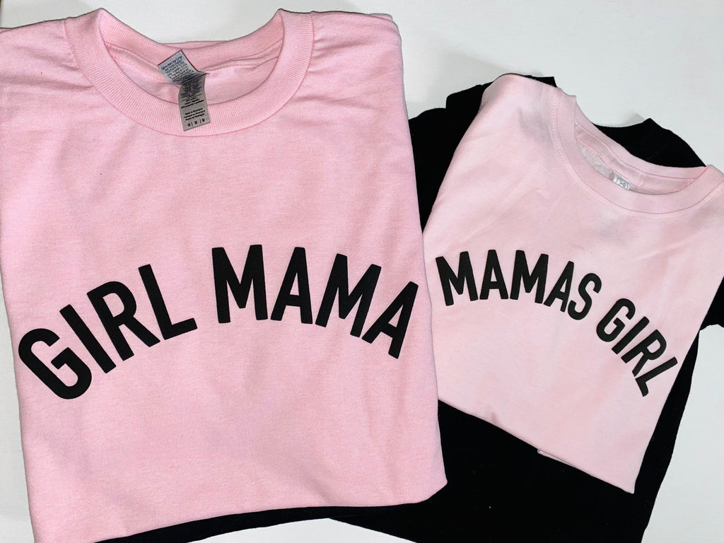 Girl Mama/ Boy Mama puff vinyl T shirt