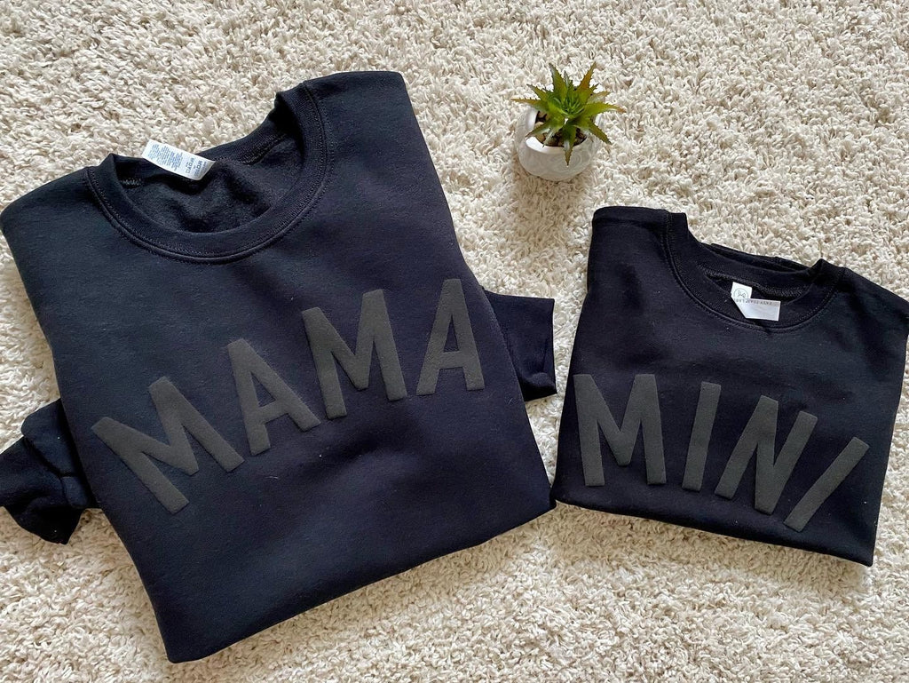 MAMA 3D puff print crew neck