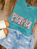 Personalized preppy mama tee! Are your babies name! Comfort colors unisex fitted cute tee!