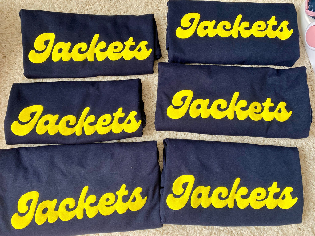 Jackets 3D puff print t shirt school team groovy print puff print graphic t shirt
