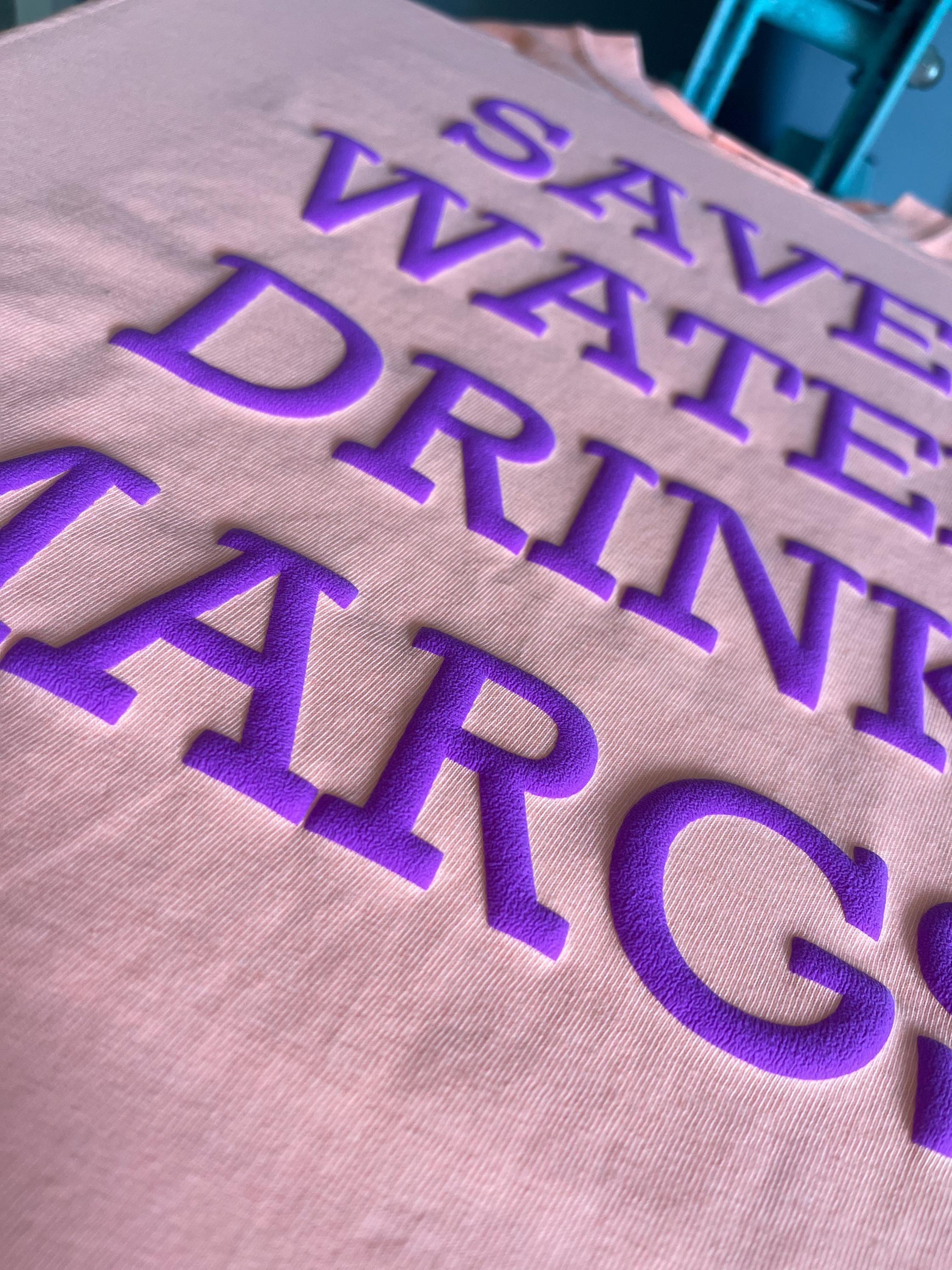 Save water drink margs summer time neon comfort colors puff print tee