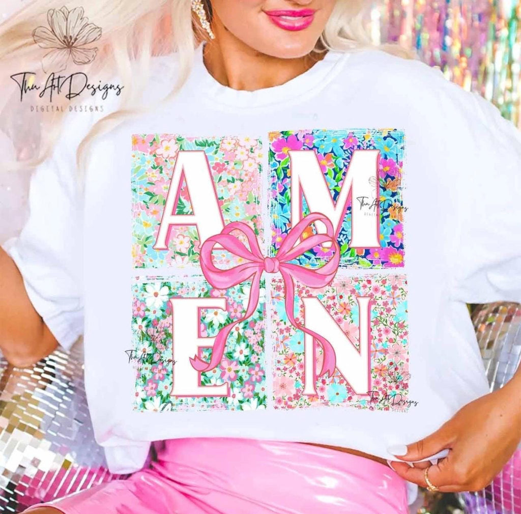 amen tee shirt floral font Christian preppy tee shirt spring tee trendy Christian tee shirt/ sweatshirt