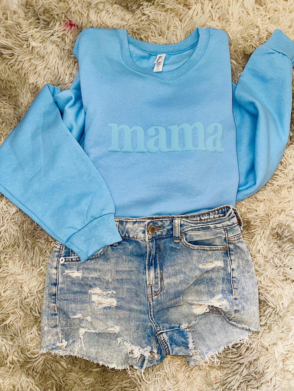 mama puff print crewneck sweatshirt