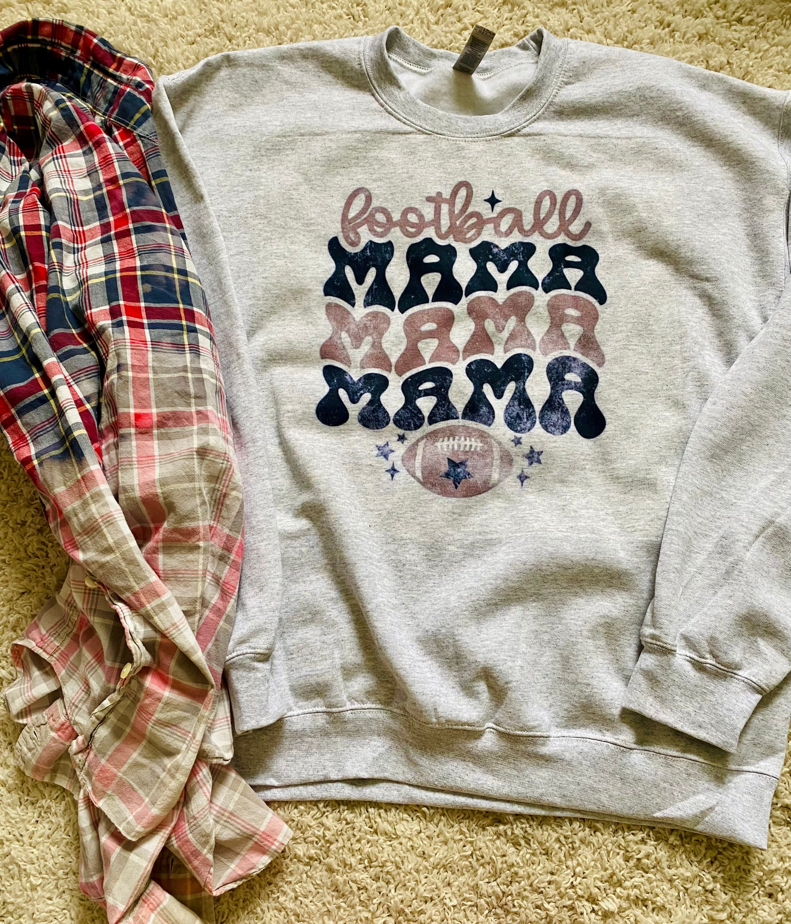 Football mama game day crewneck sweatshirt