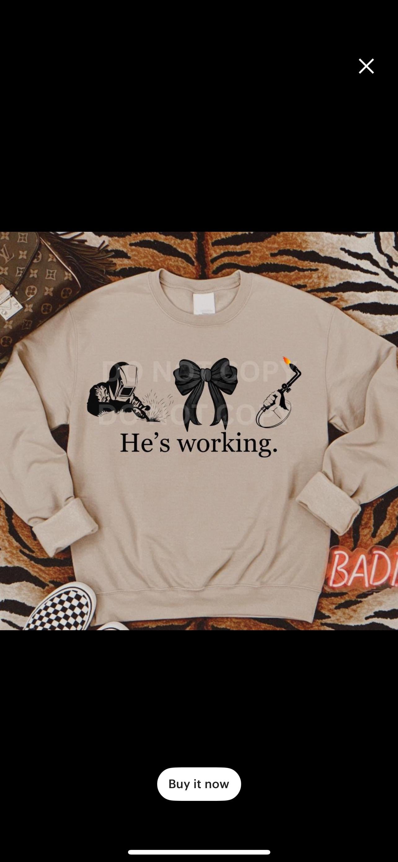 wives graphic tee shirt he’s working  profession tee shirt add your profession in the box