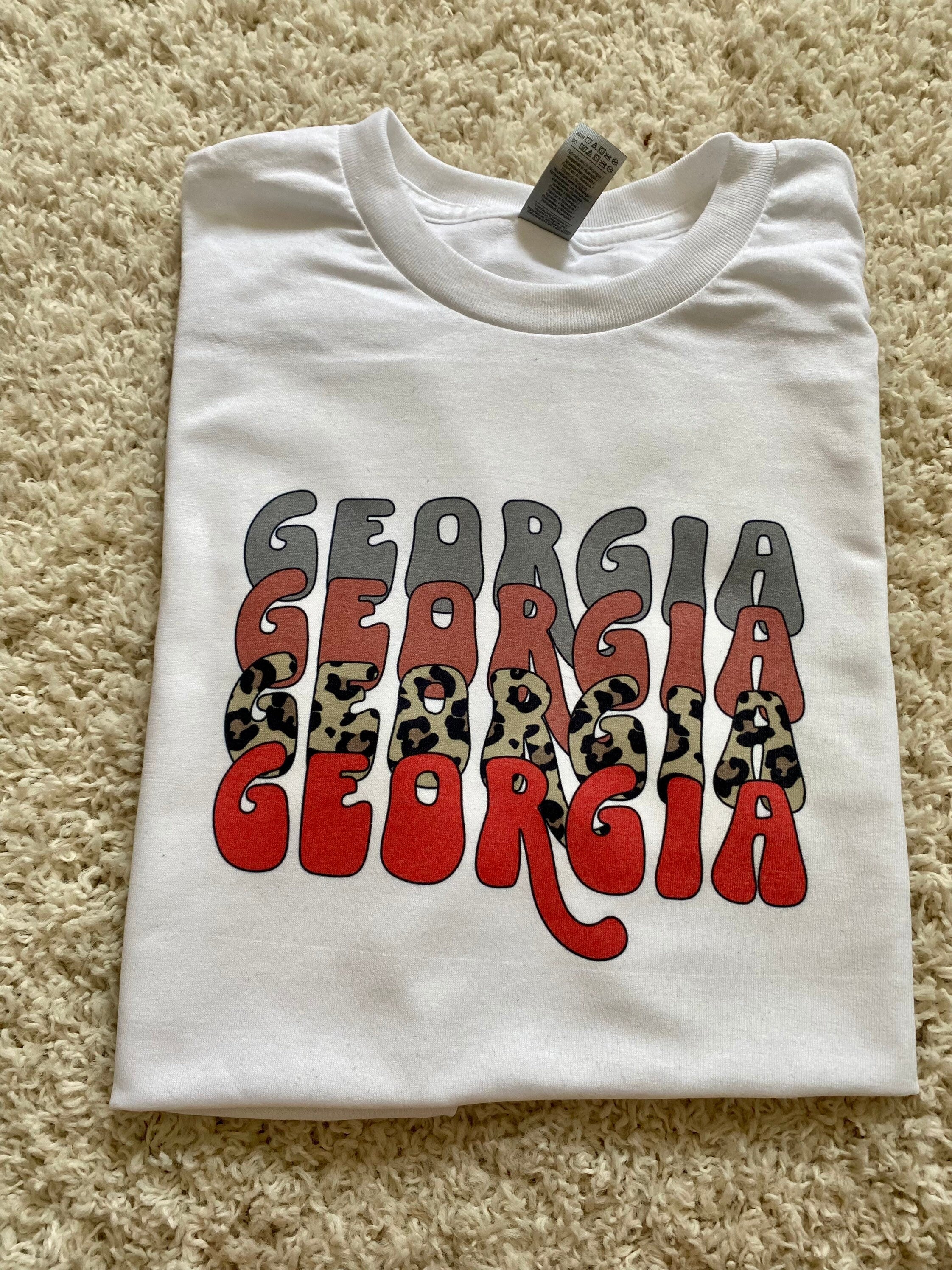 Georgia bulldogs graphic t shirt leopard Georgia t shirt leopard design graphic t shirt game day t shirt bulldogs university