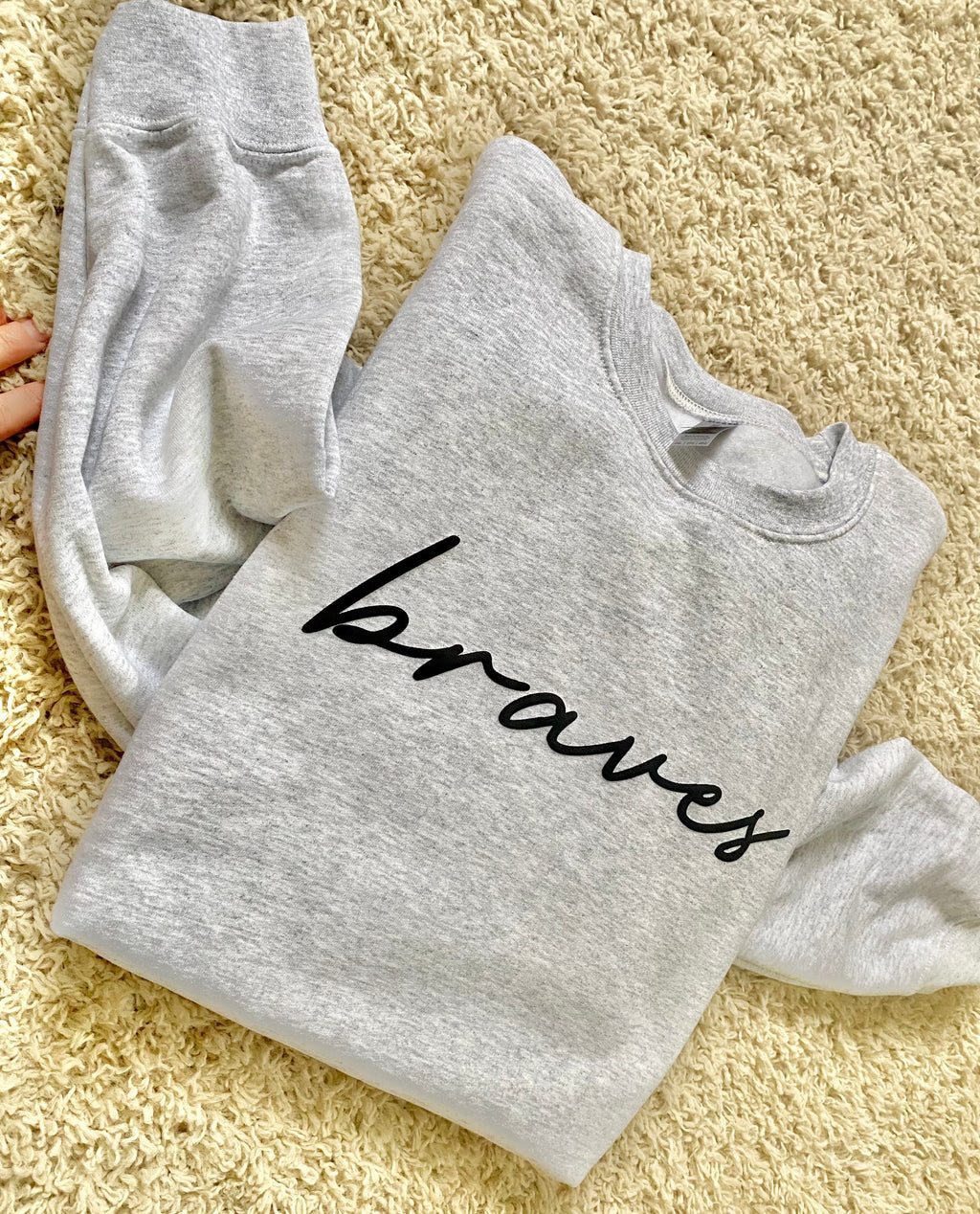 Personalized puff vinyl crewneck