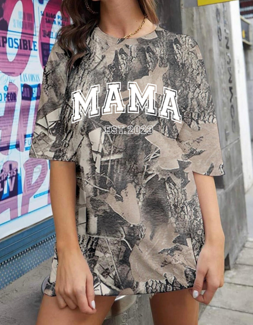 CAMO mama tee shirt with est date